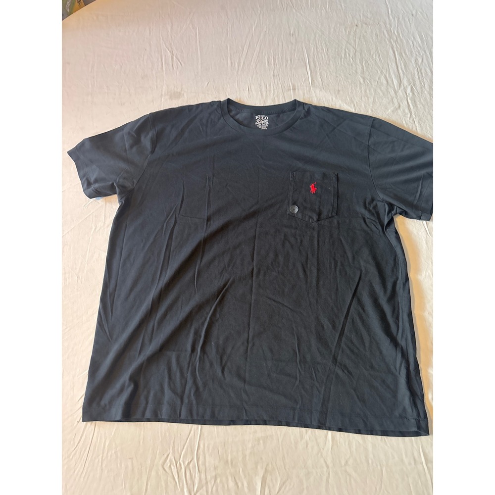 Polo Ralph Lauren Pocket T-Shirt Mens XL Black Red Pony Logo Tee